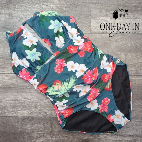 B2Prity High Neck Tummy Control one Piece Swimsuit Size XL - Picture 3 of 6